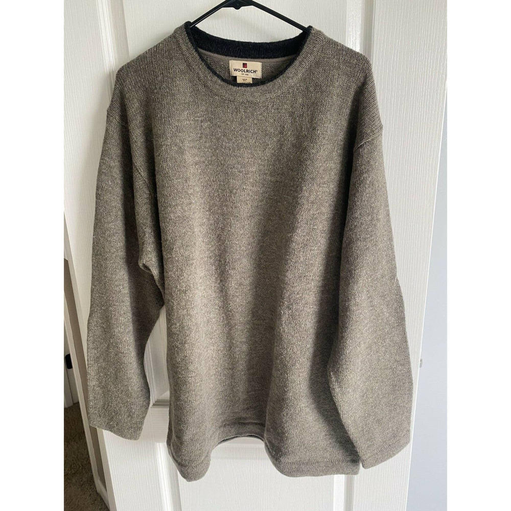Woolrich Pullover Crewneck Sweater Shale Heather Wool Blend Men’s 2xl